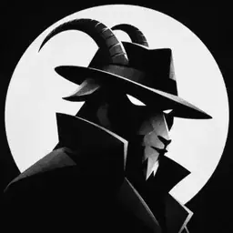 O bode detetive do GOAT SPY, de chapéu, piscando